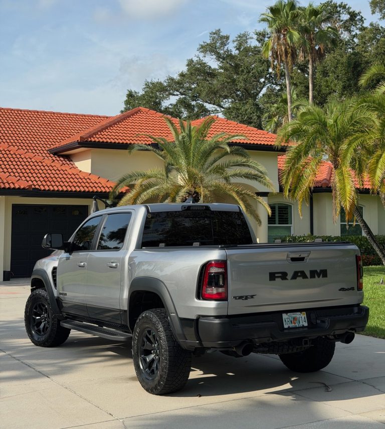 Silver Ram 1500 TRX in Tampa after being detailed